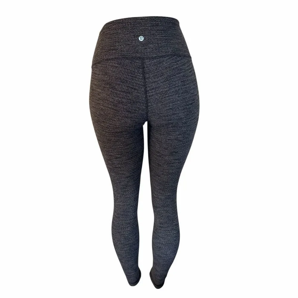 Lululemon Wunder Under high waisted full length Gray knit Leggings size 8